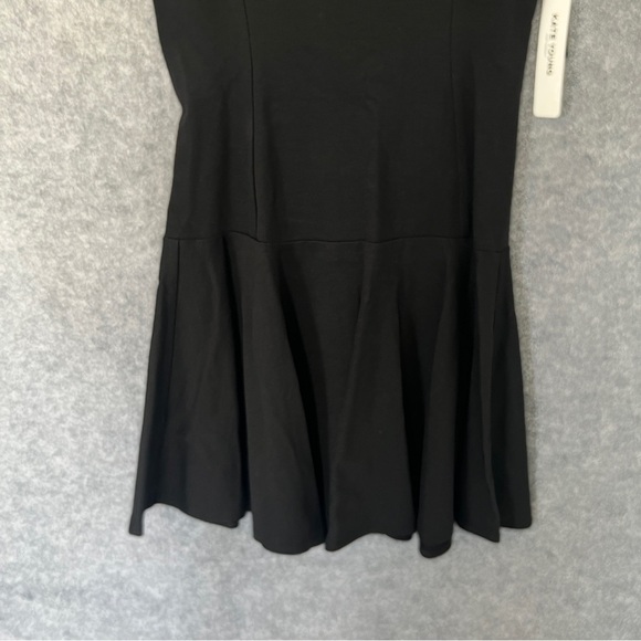 KATE YOUNG Black Ponte Cutout Back Fit & Flare Dress LBD Size 6 NWT - Picture 6 of 14